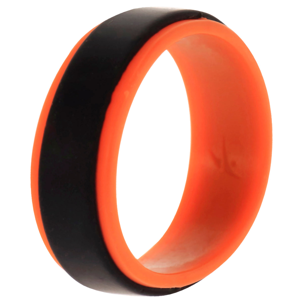 Silicone Wedding Step Ring  OrangeBlack by ROQ for Men  13 mm Ring