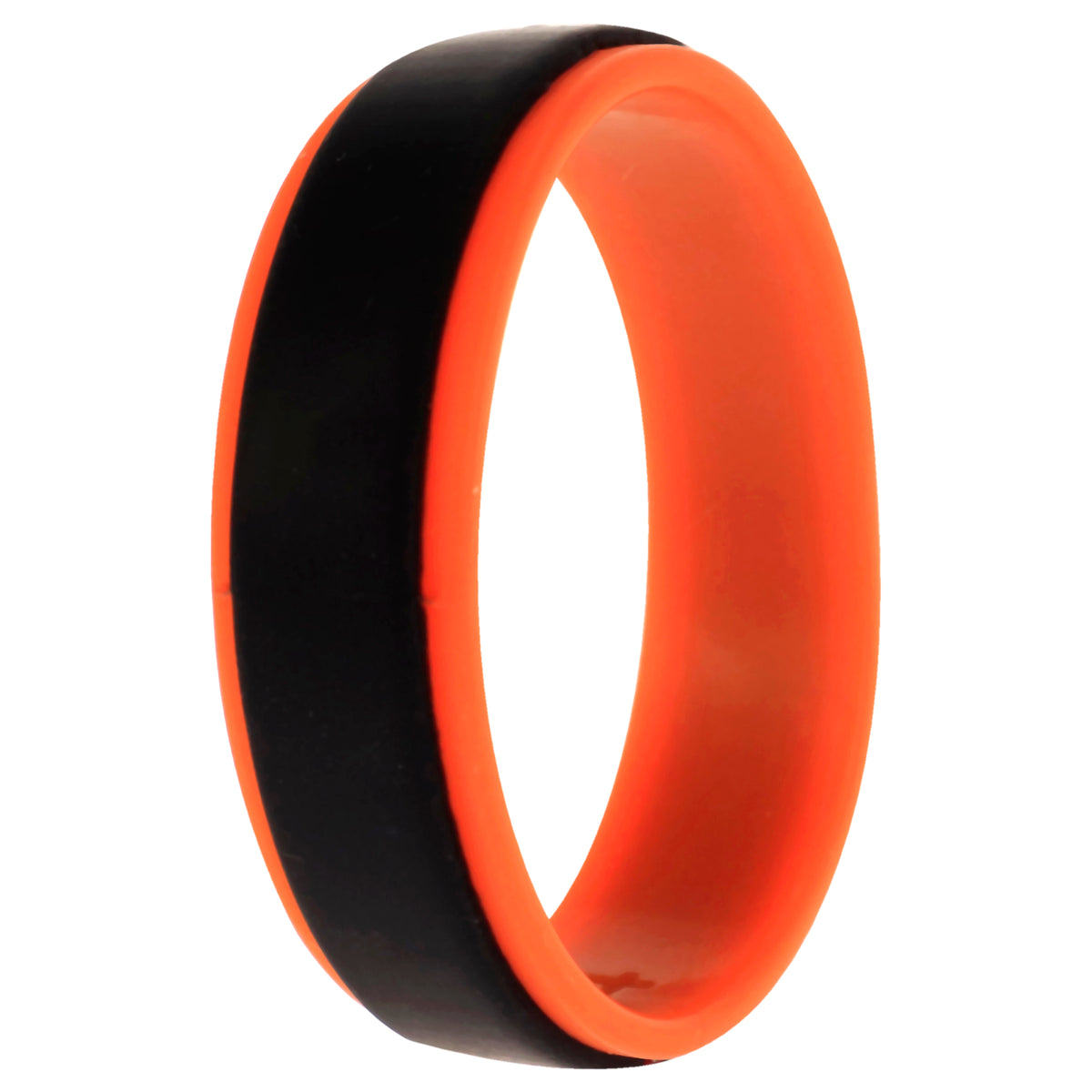 Silicone Wedding Step Ring  OrangeBlack by ROQ for Men  14 mm Ring