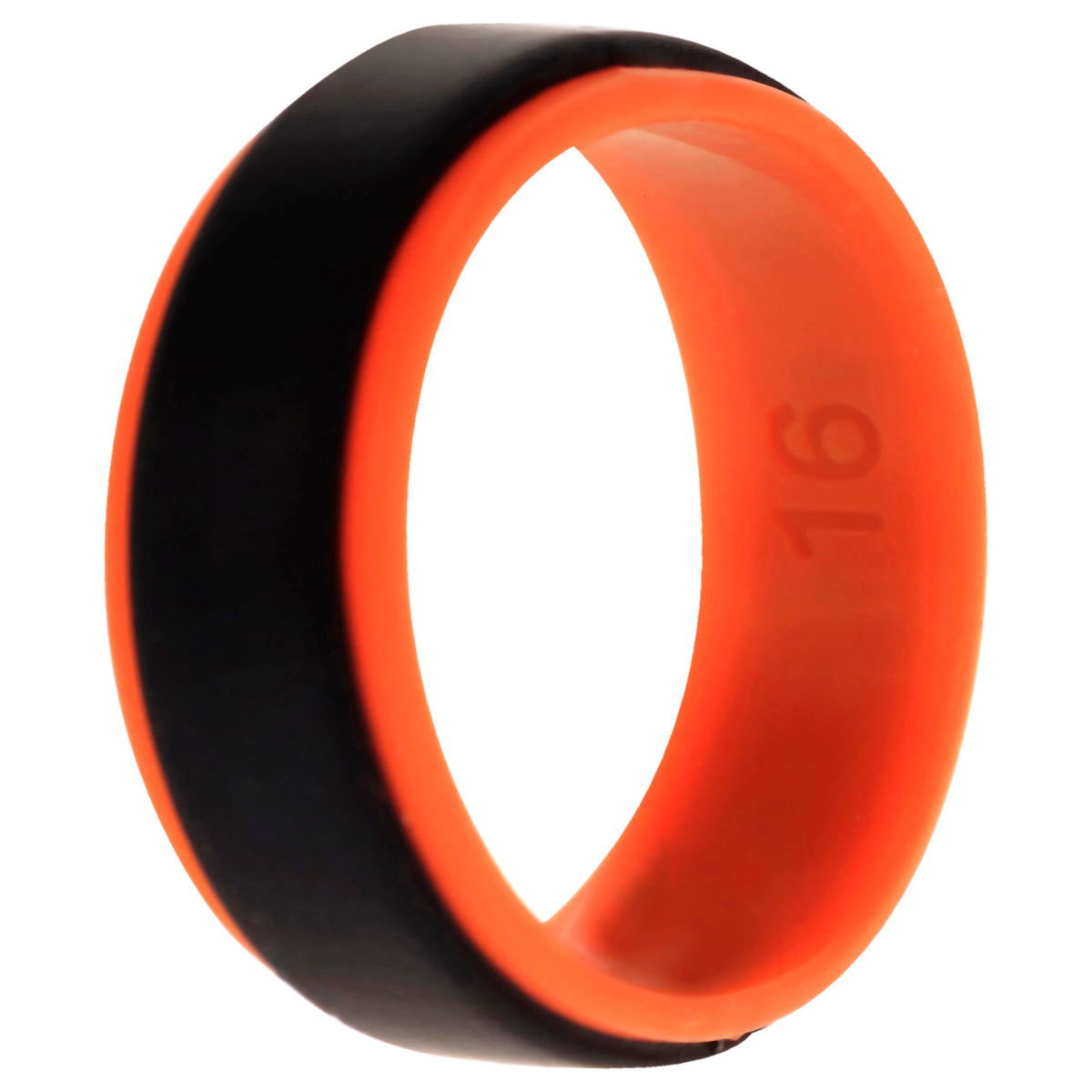 Silicone Wedding Step Ring  OrangeBlack by ROQ for Men  16 mm Ring