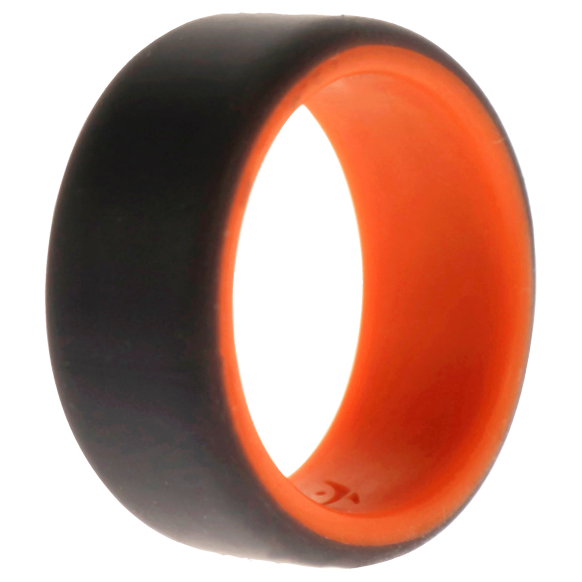 Silicone Wedding 2Layer Beveled 8mm Ring  OrangeGrey by ROQ for Men  8 mm Ring