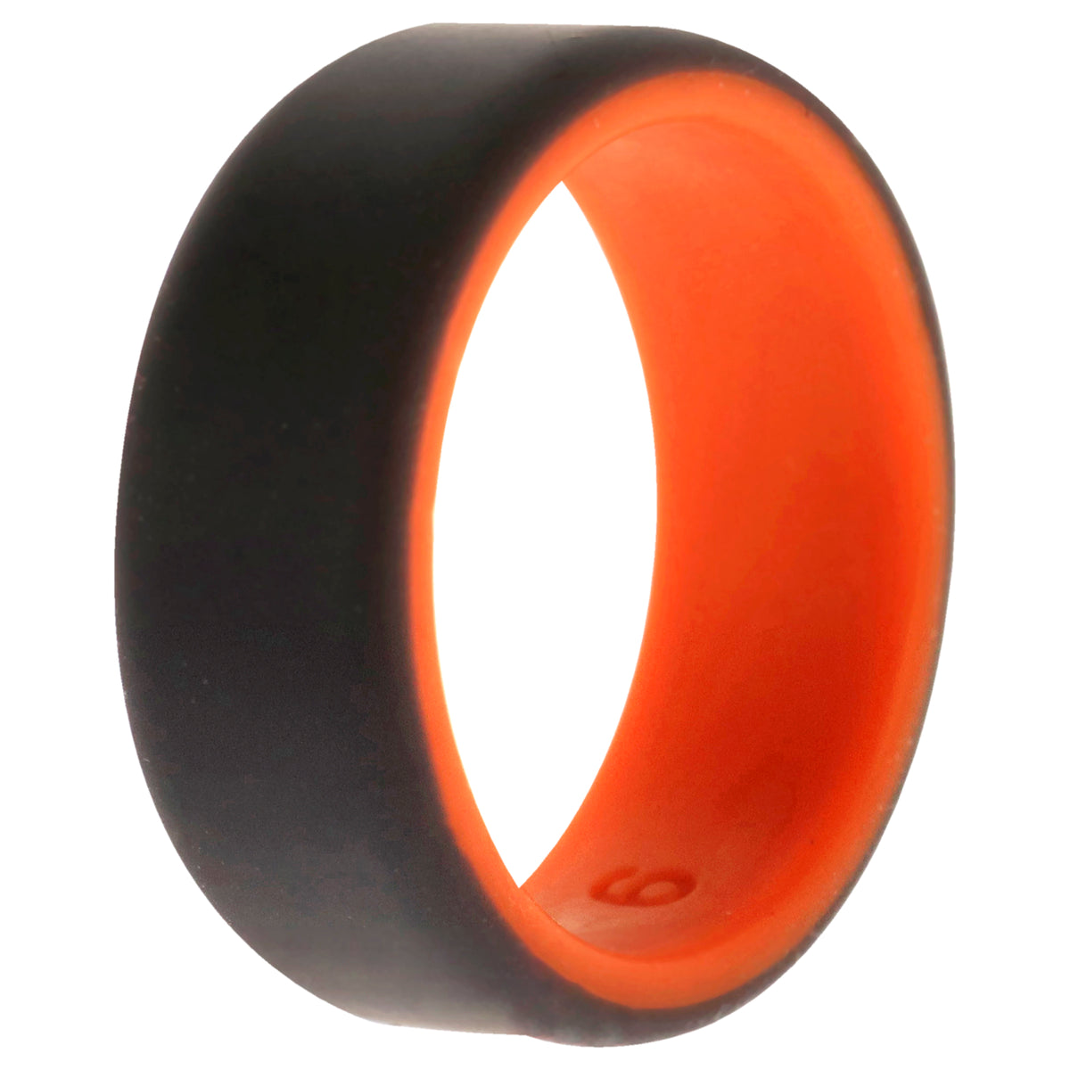 Silicone Wedding 2Layer Beveled 8mm Ring  OrangeGrey by ROQ for Men  9 mm Ring