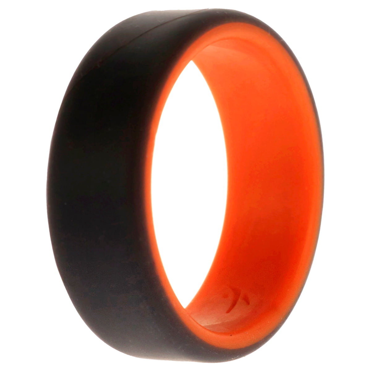 Silicone Wedding 2Layer Beveled 8mm Ring  OrangeGrey by ROQ for Men  11 mm Ring