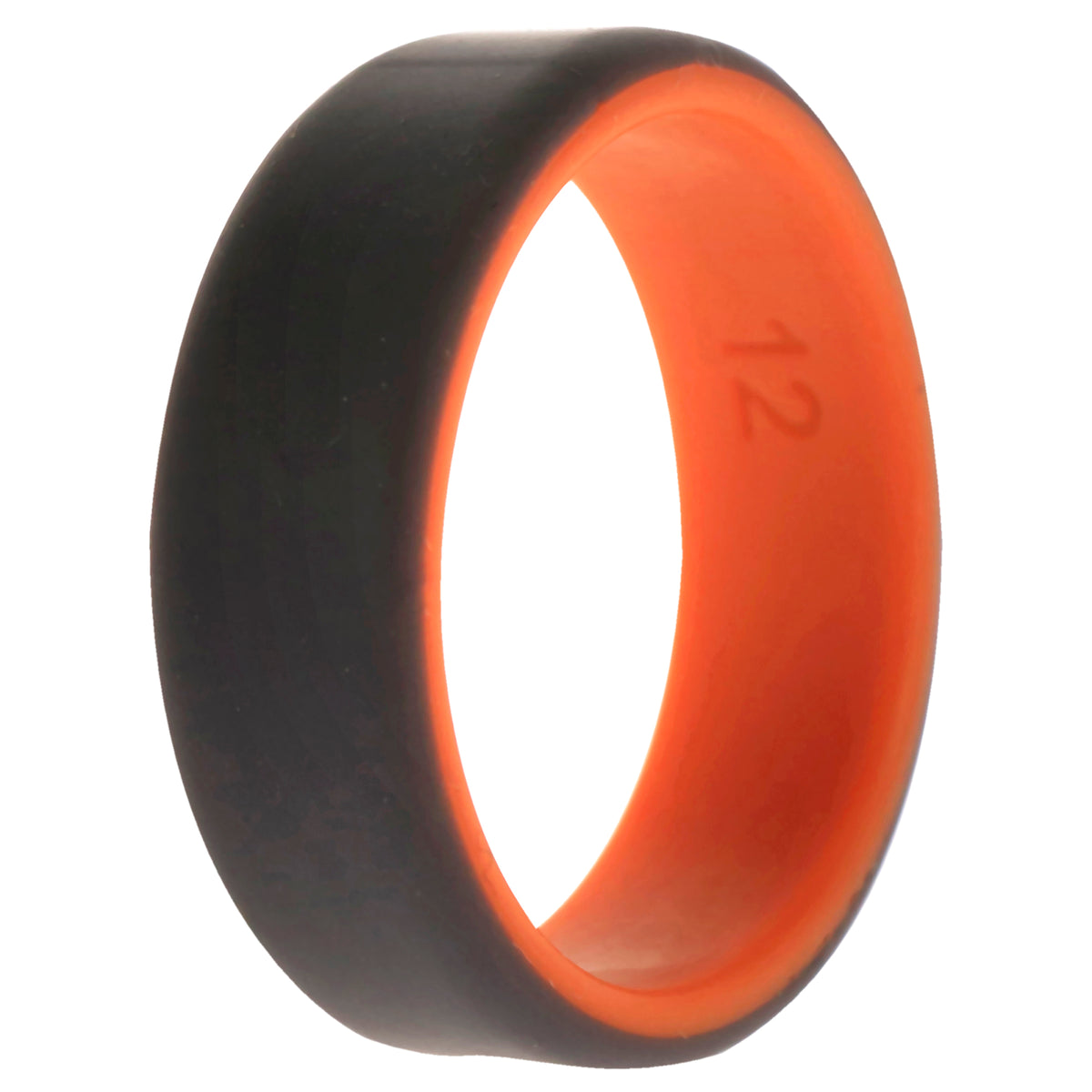 Silicone Wedding 2Layer Beveled 8mm Ring  OrangeGrey by ROQ for Men  12 mm Ring