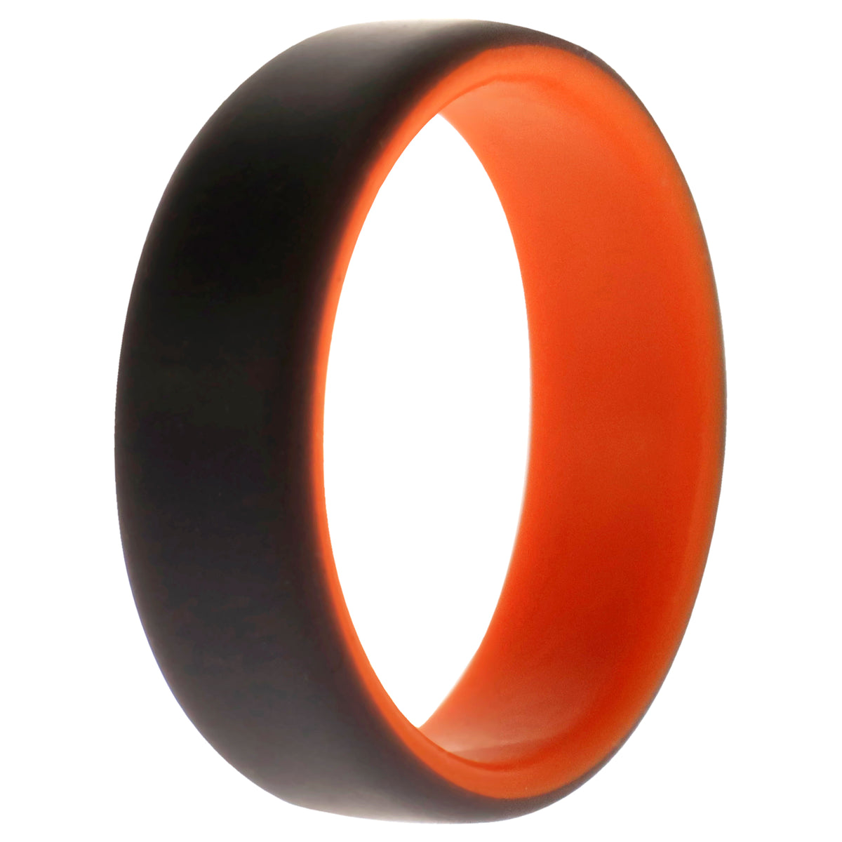 Silicone Wedding 2Layer Beveled 8mm Ring  OrangeGrey by ROQ for Men  14 mm Ring