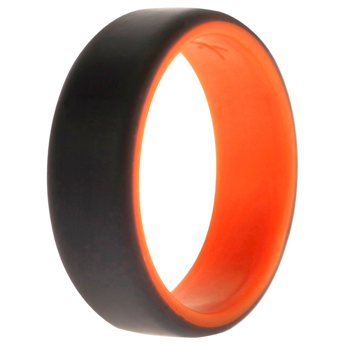 Silicone Wedding 2Layer Beveled 8mm Ring  OrangeGrey by ROQ for Men  15 mm Ring