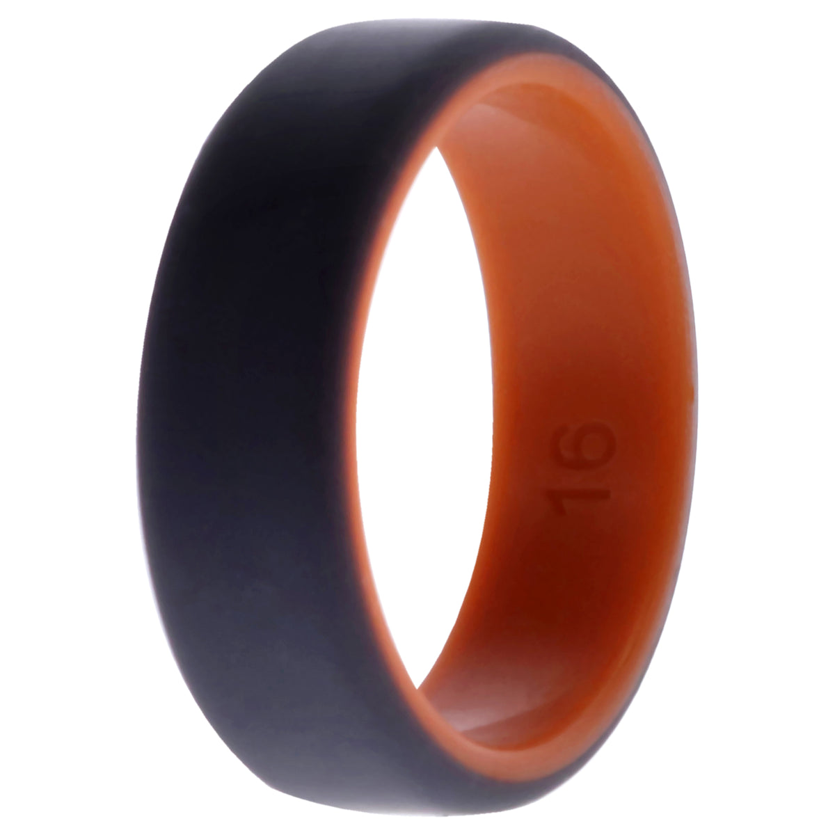 Silicone Wedding 2Layer Beveled 8mm Ring  OrangeGrey by ROQ for Men  16 mm Ring