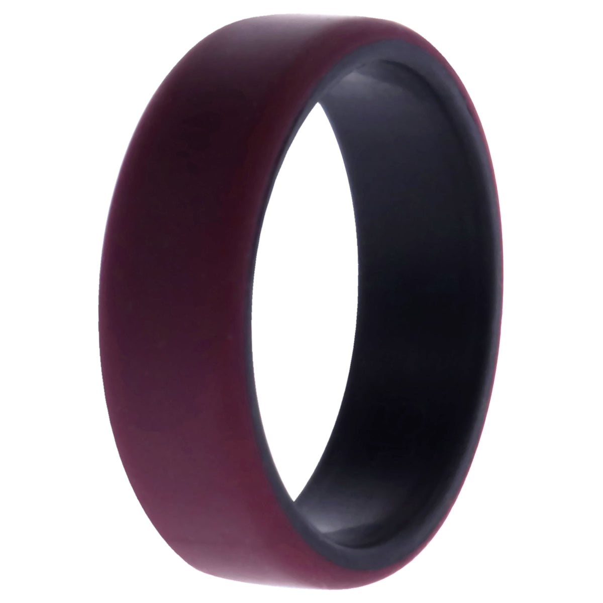 Silicone Wedding 2Layer Beveled 8mm Ring  Bordeaux by ROQ for Men  15 mm Ring