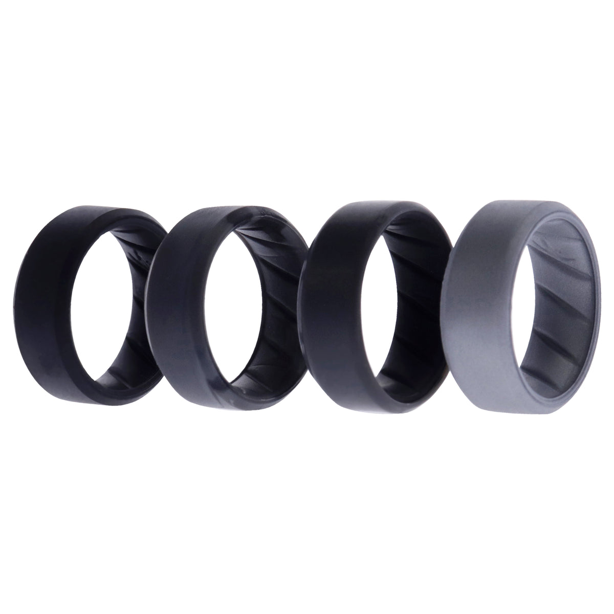 Silicone Wedding BR 8mm Edge Ring Set  BlackCamo by ROQ for Men  4 x 7 mm Ring