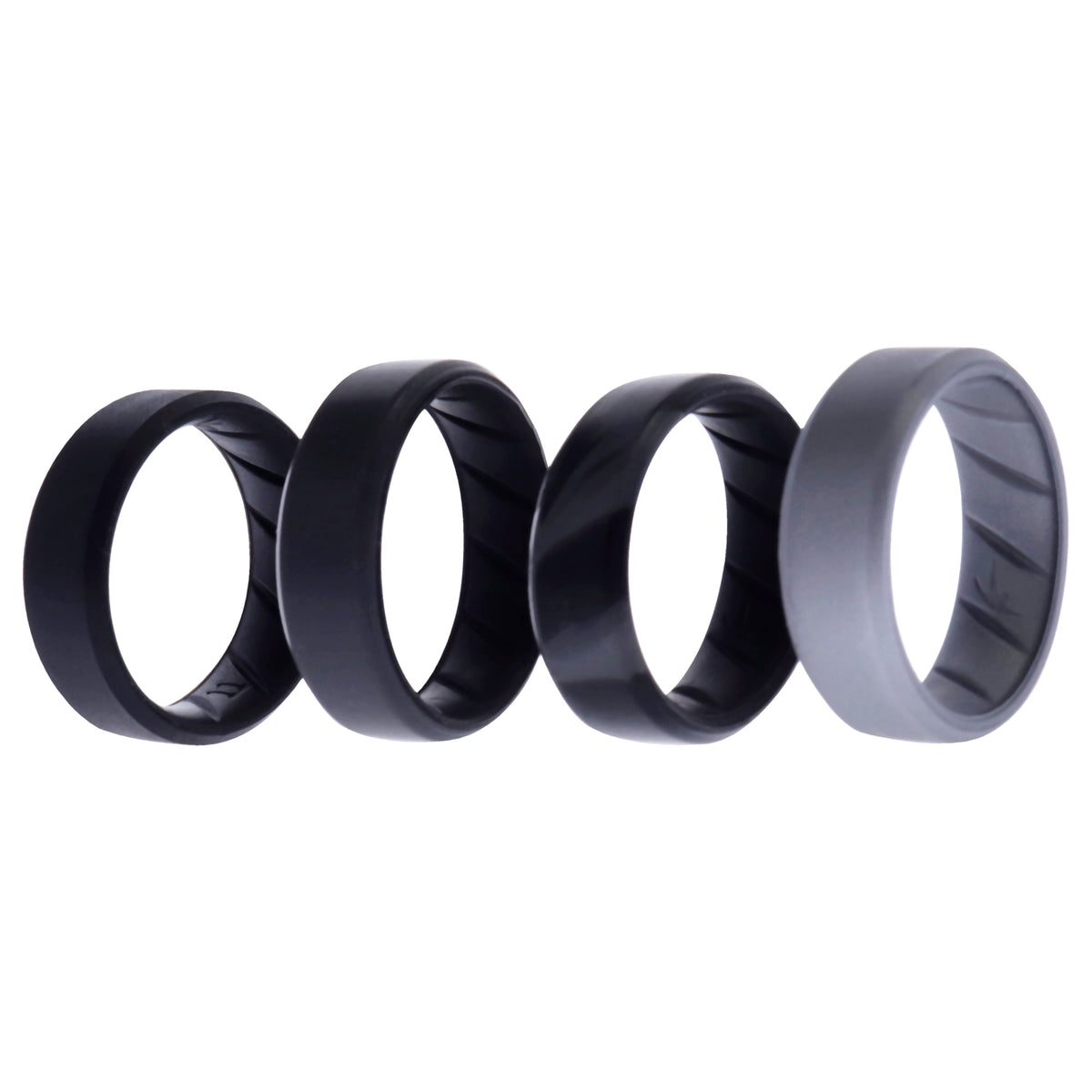 Silicone Wedding BR 8mm Edge Ring Set  BlackCamo by ROQ for Men  4 x 11 mm Ring