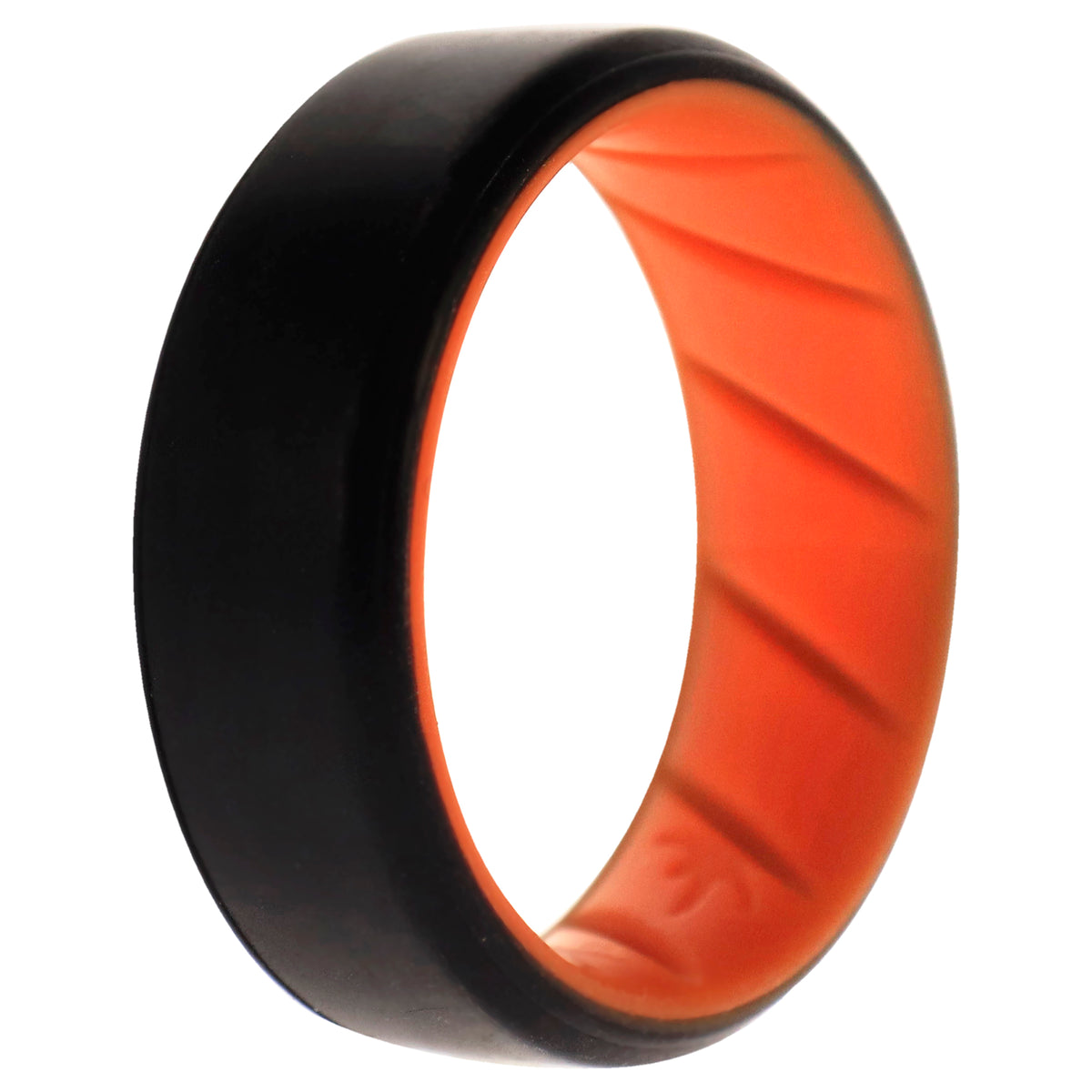 Silicone Wedding BR 8mm Edge Ring  OrangeBlack by ROQ for Men  9 mm Ring