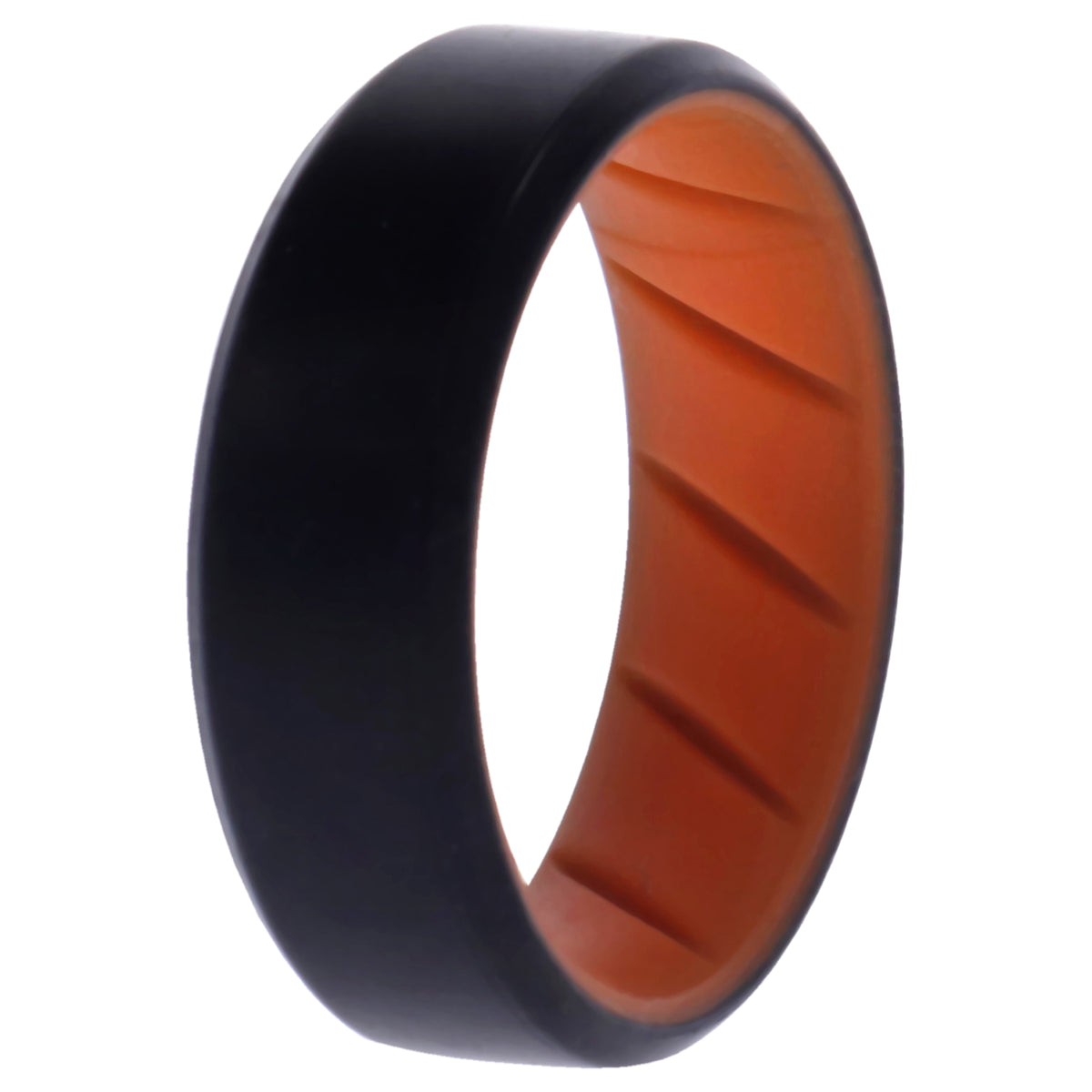 Silicone Wedding BR 8mm Edge Ring  OrangeBlack by ROQ for Men  11 mm Ring