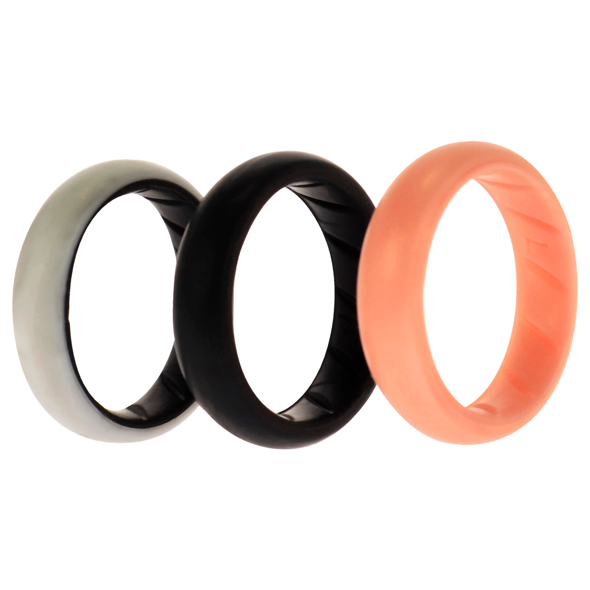 Silicone Wedding BR Solid Ring Set  Marble by ROQ for Women  3 x 7 mm Ring