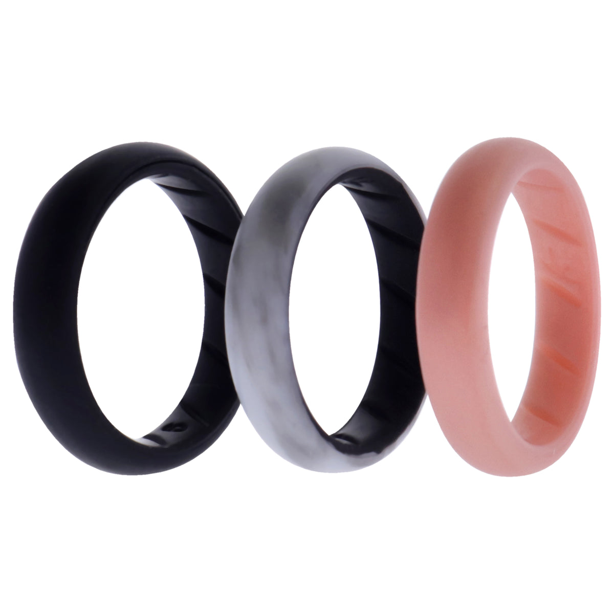 Silicone Wedding BR Solid Ring Set  Marble by ROQ for Women  3 x 9 mm Ring