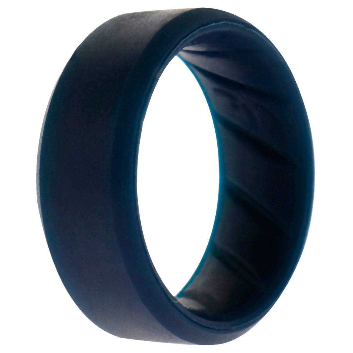 Silicone Wedding BR 8mm Edge Ring  BasicBlue by ROQ for Men  7 mm Ring