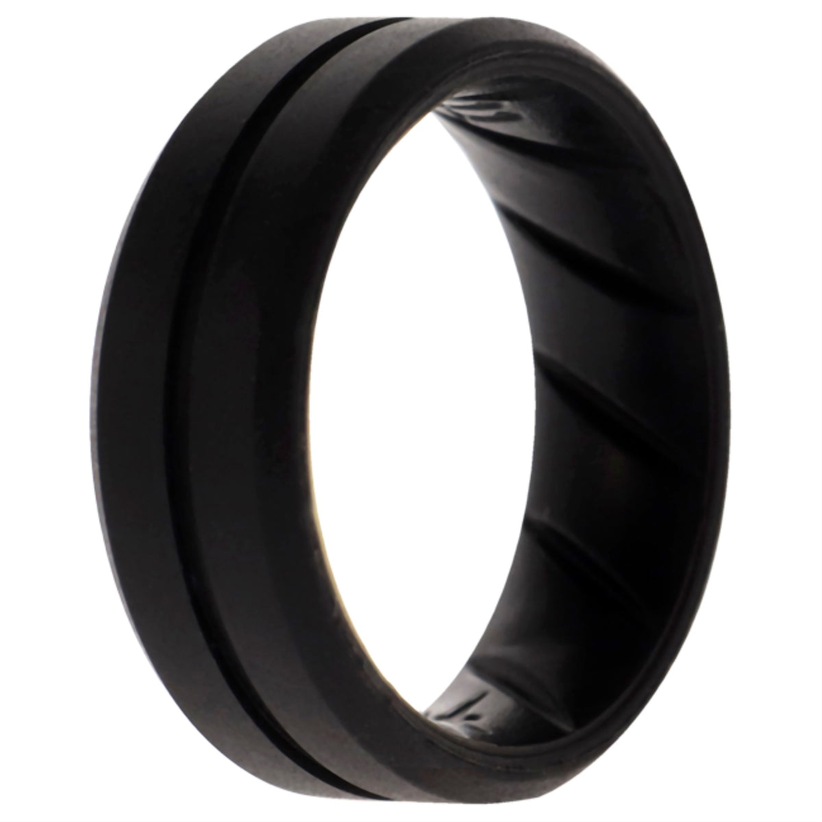 Silicone Wedding BR Middle Line Ring  BasicBlack by ROQ for Men  11 mm Ring