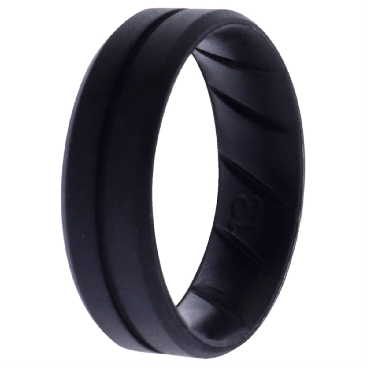 Silicone Wedding BR Middle Line Ring  BasicBlack by ROQ for Men  13 mm Ring