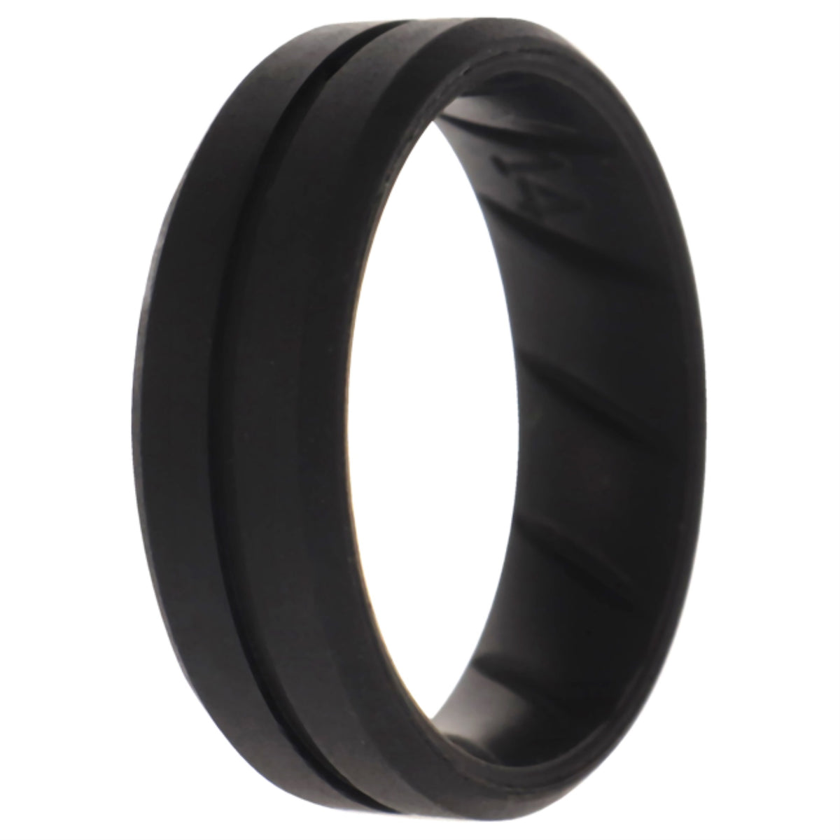 Silicone Wedding BR Middle Line Ring  BasicBlack by ROQ for Men  14 mm Ring