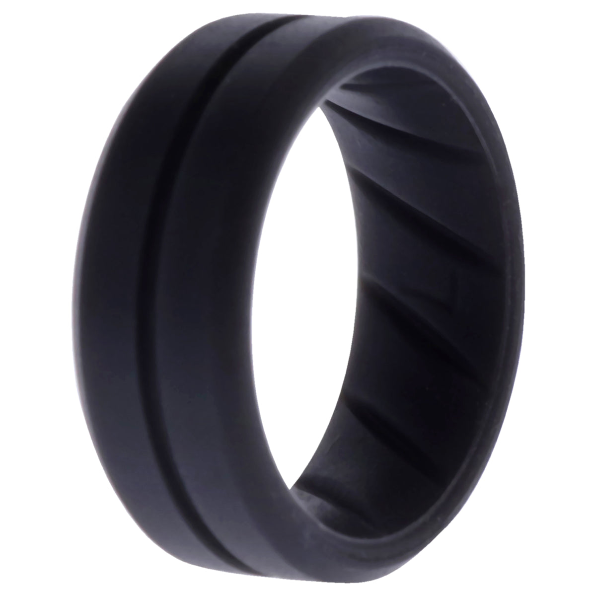 Silicone Wedding BR Middle Line Ring  BasicGrey by ROQ for Men  7 mm Ring