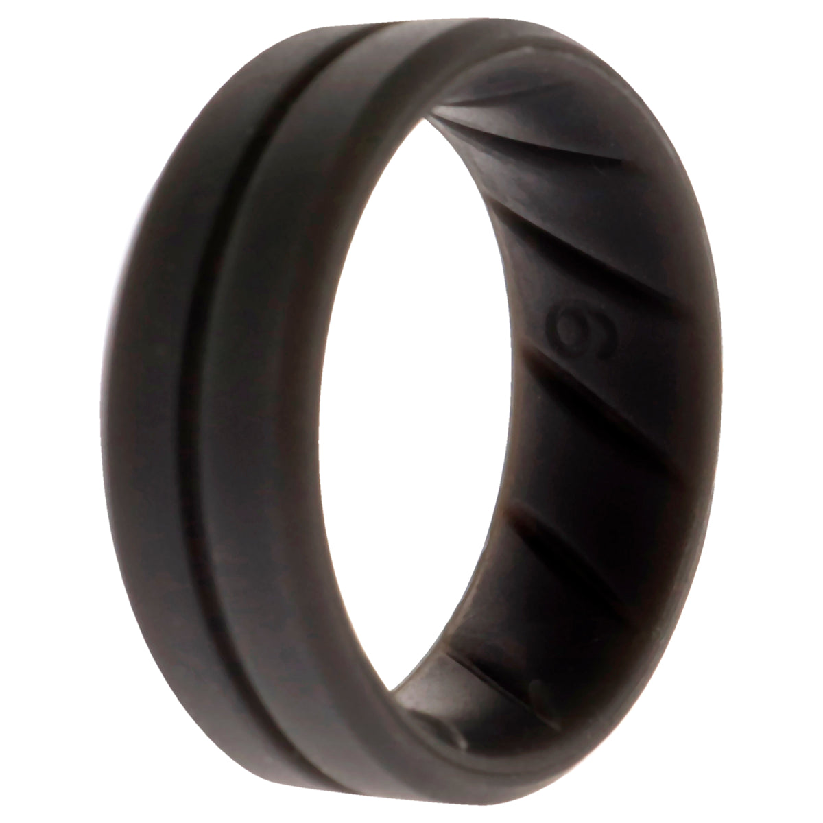 Silicone Wedding BR Middle Line Ring  BasicGrey by ROQ for Men  9 mm Ring