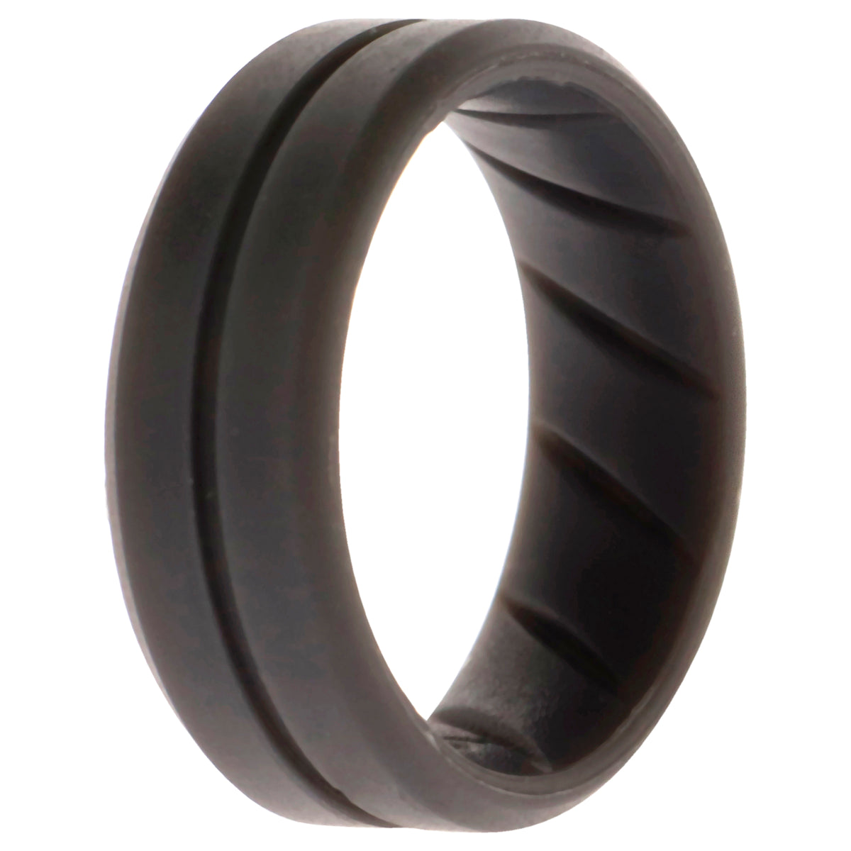 Silicone Wedding BR Middle Line Ring  BasicGrey by ROQ for Men  10 mm Ring