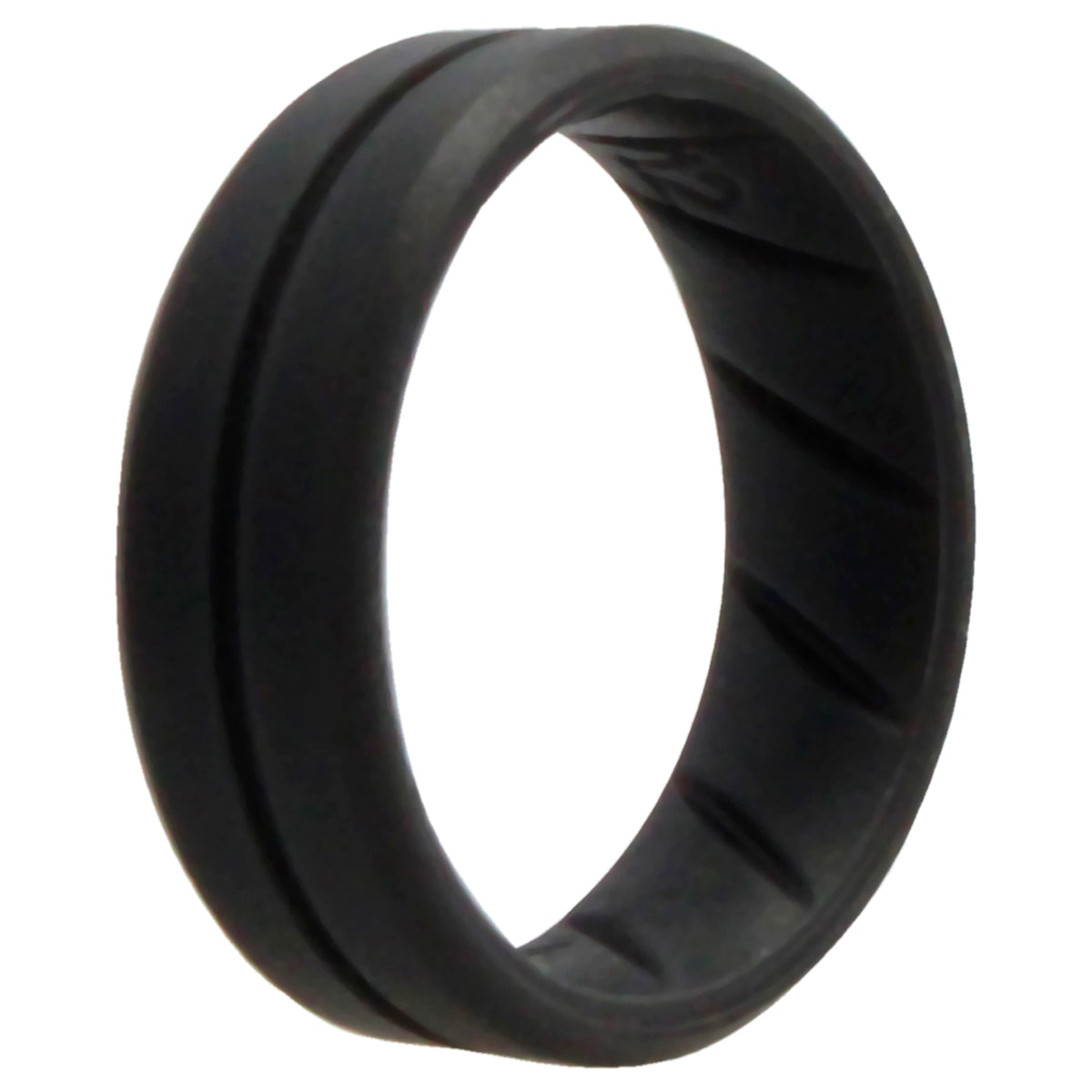 Silicone Wedding BR Middle Line Ring  BasicGrey by ROQ for Men  12 mm Ring