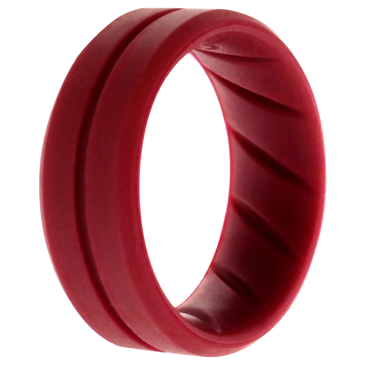 Silicone Wedding BR Middle Line Ring  BasicBordo by ROQ for Men  8 mm Ring