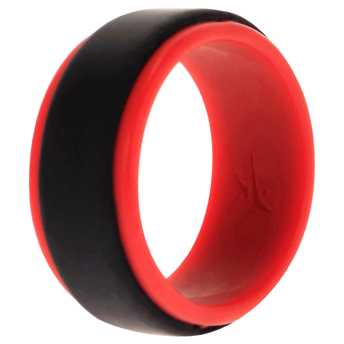 Silicone Wedding 2Layer Step Ring  RedBlack by ROQ for Men  7 mm Ring