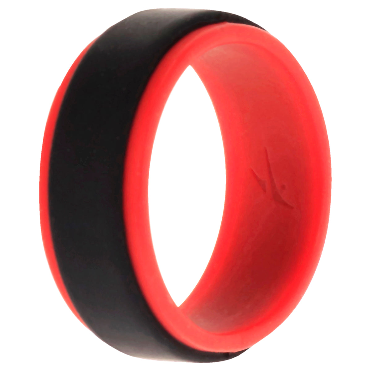 Silicone Wedding 2Layer Step Ring  RedBlack by ROQ for Men  8 mm Ring