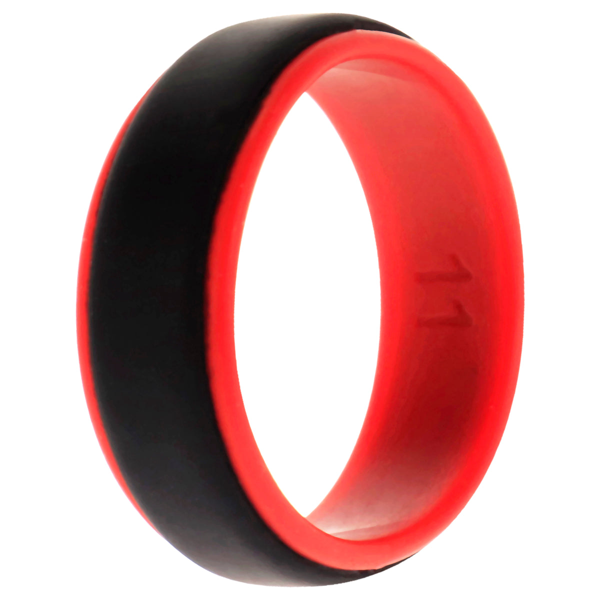 Silicone Wedding 2Layer Step Ring  RedBlack by ROQ for Men  11 mm Ring