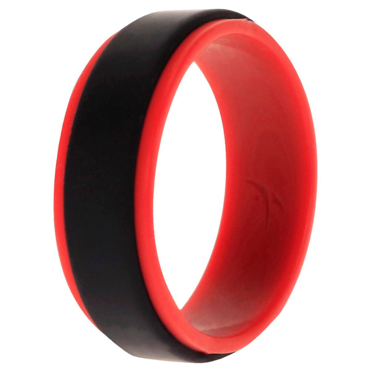 Silicone Wedding 2Layer Step Ring  RedBlack by ROQ for Men  15 mm Ring