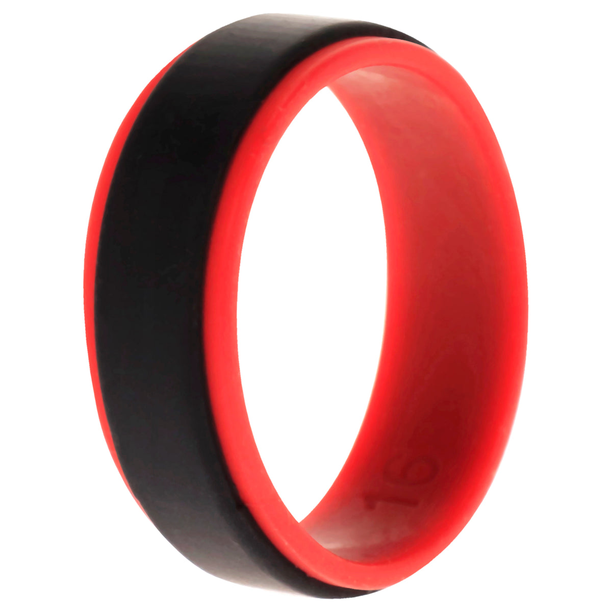 Silicone Wedding 2Layer Step Ring  RedBlack by ROQ for Men  16 mm Ring