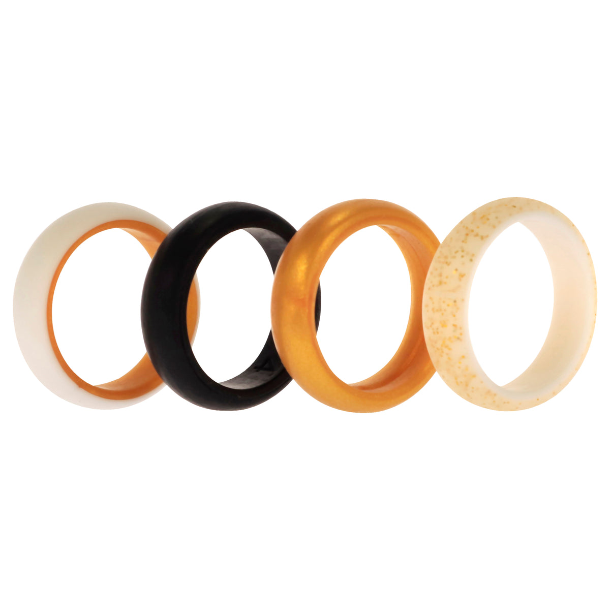 Silicone Wedding 2Layer Ring Set  Gold by ROQ for Women  4 x 4 mm Ring