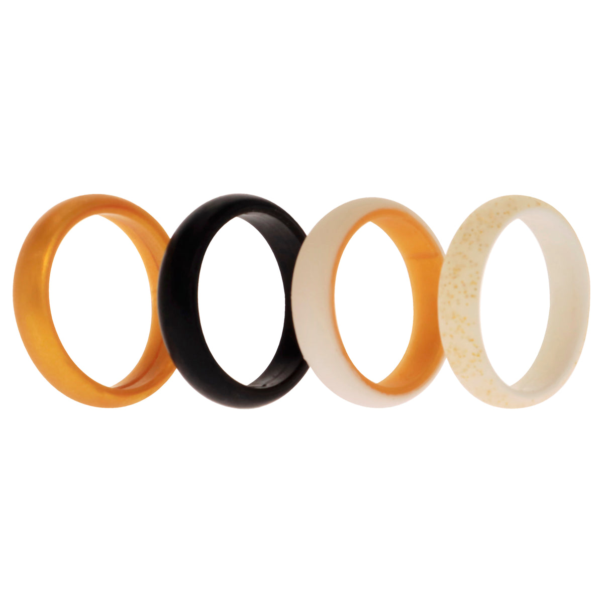 Silicone Wedding 2Layer Ring Set  Gold by ROQ for Women  4 x 10 mm Ring