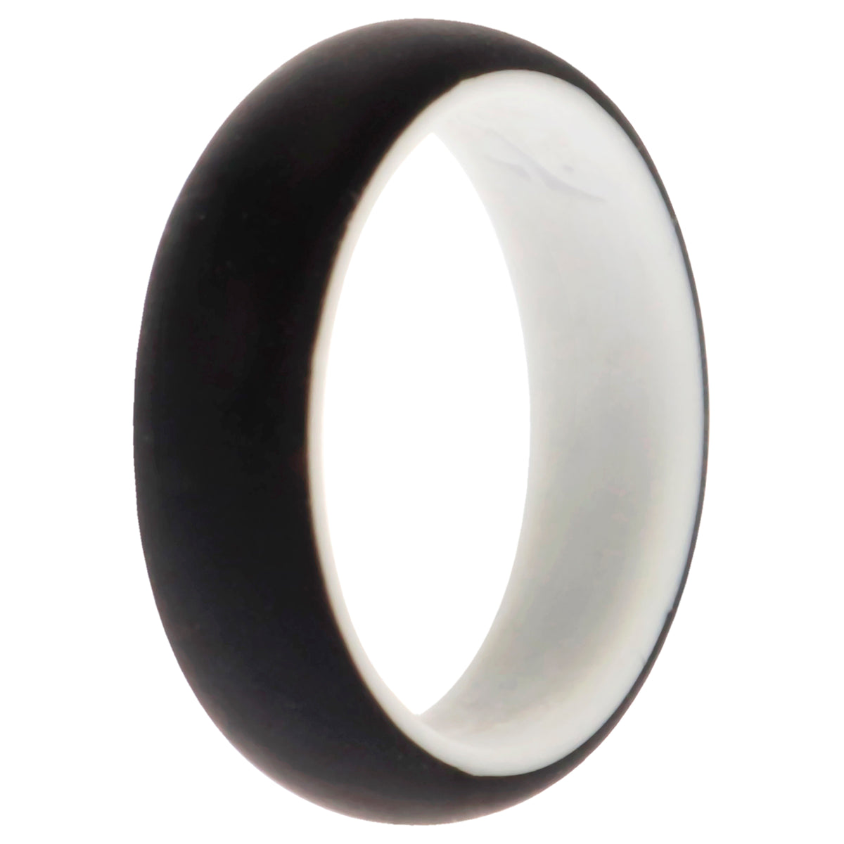 Silicone Wedding 2Layer Ring  WhiteBlack by ROQ for Women  6 mm Ring