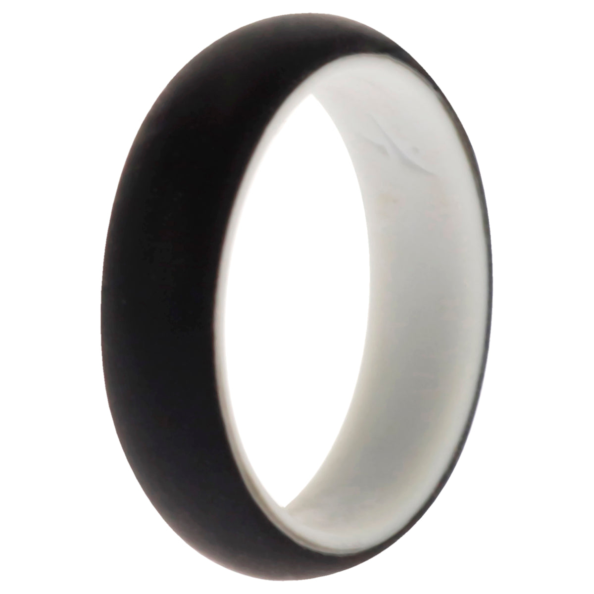 Silicone Wedding 2Layer Ring  WhiteBlack by ROQ for Women  7 mm Ring