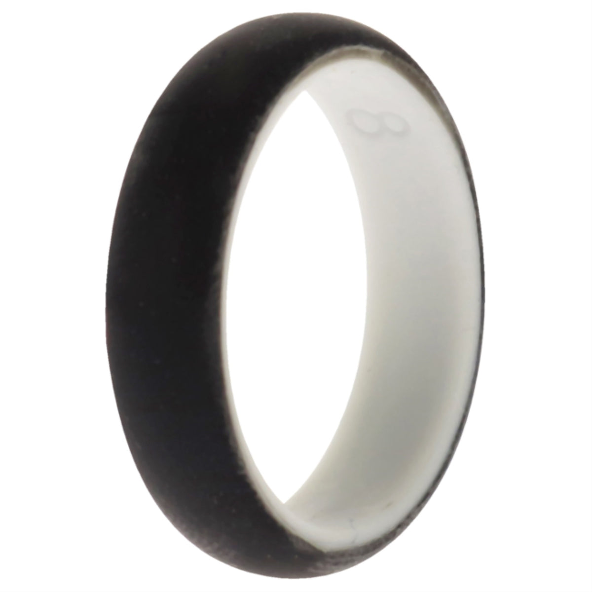 Silicone Wedding 2Layer Ring  WhiteBlack by ROQ for Women  8 mm Ring