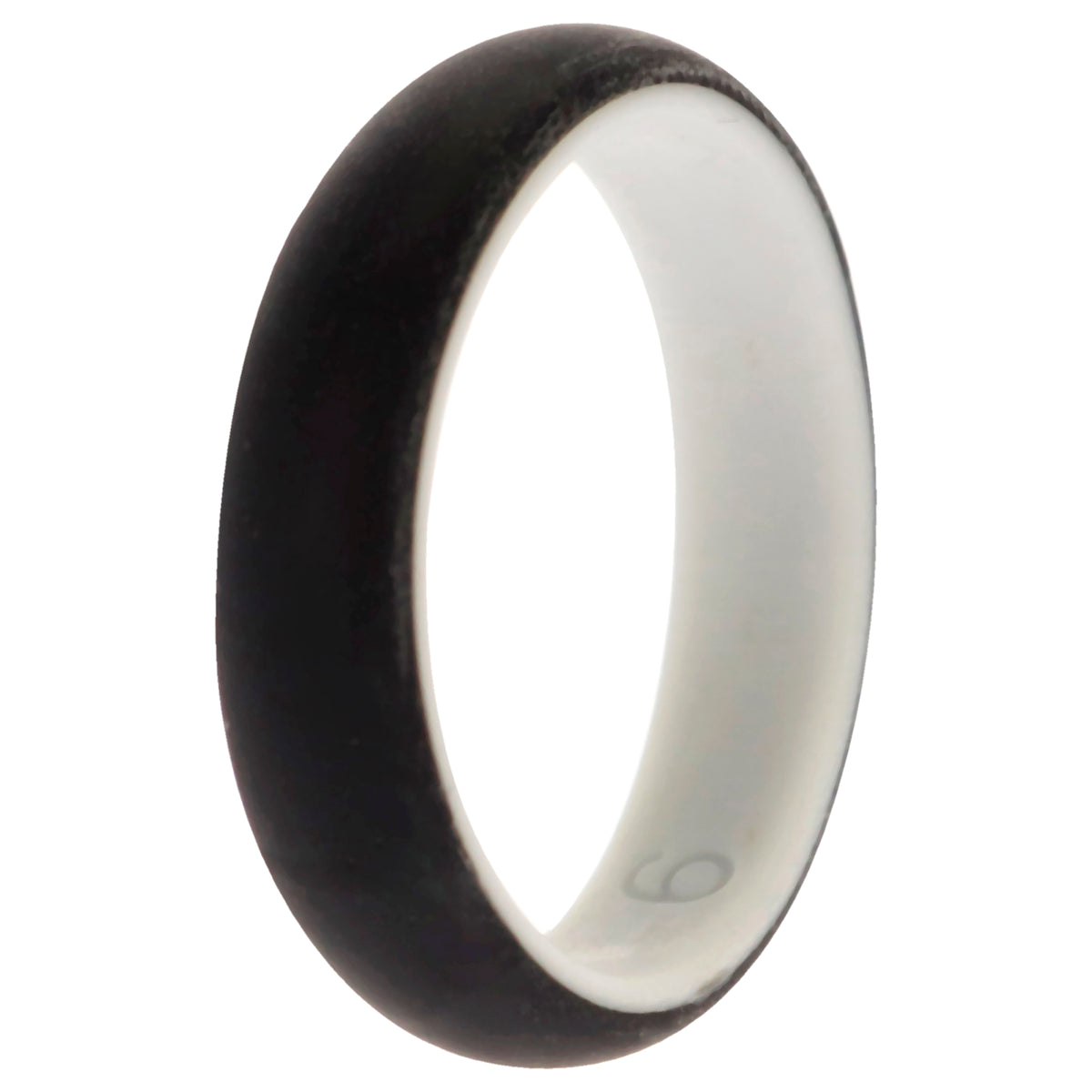 Silicone Wedding 2Layer Ring  WhiteBlack by ROQ for Women  9 mm Ring