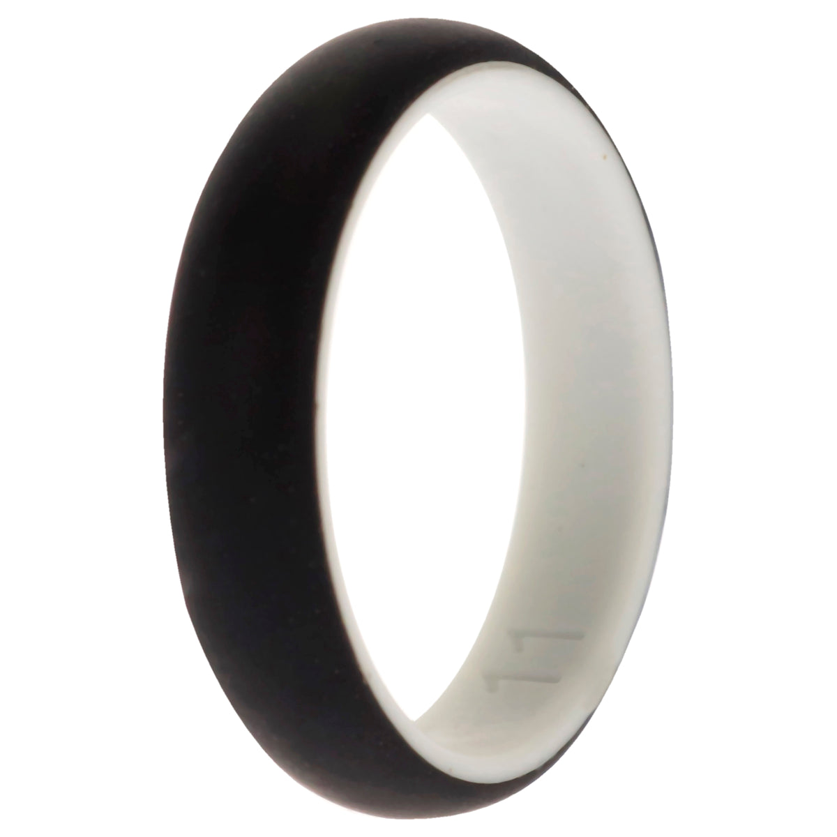 Silicone Wedding 2Layer Ring  WhiteBlack by ROQ for Women  11 mm Ring