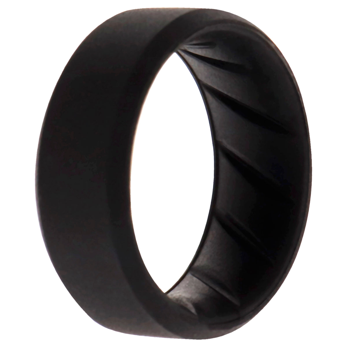 Silicone Wedding BR 8mm Edge Ring  BasicBlack by ROQ for Men  7 mm Ring