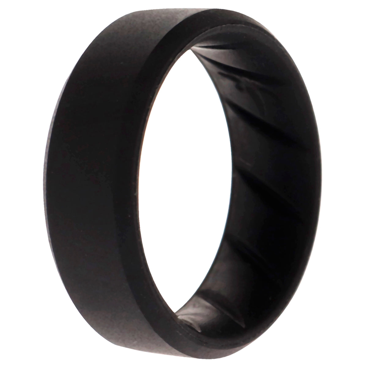 Silicone Wedding BR 8mm Edge Ring  BasicBlack by ROQ for Men  10 mm Ring