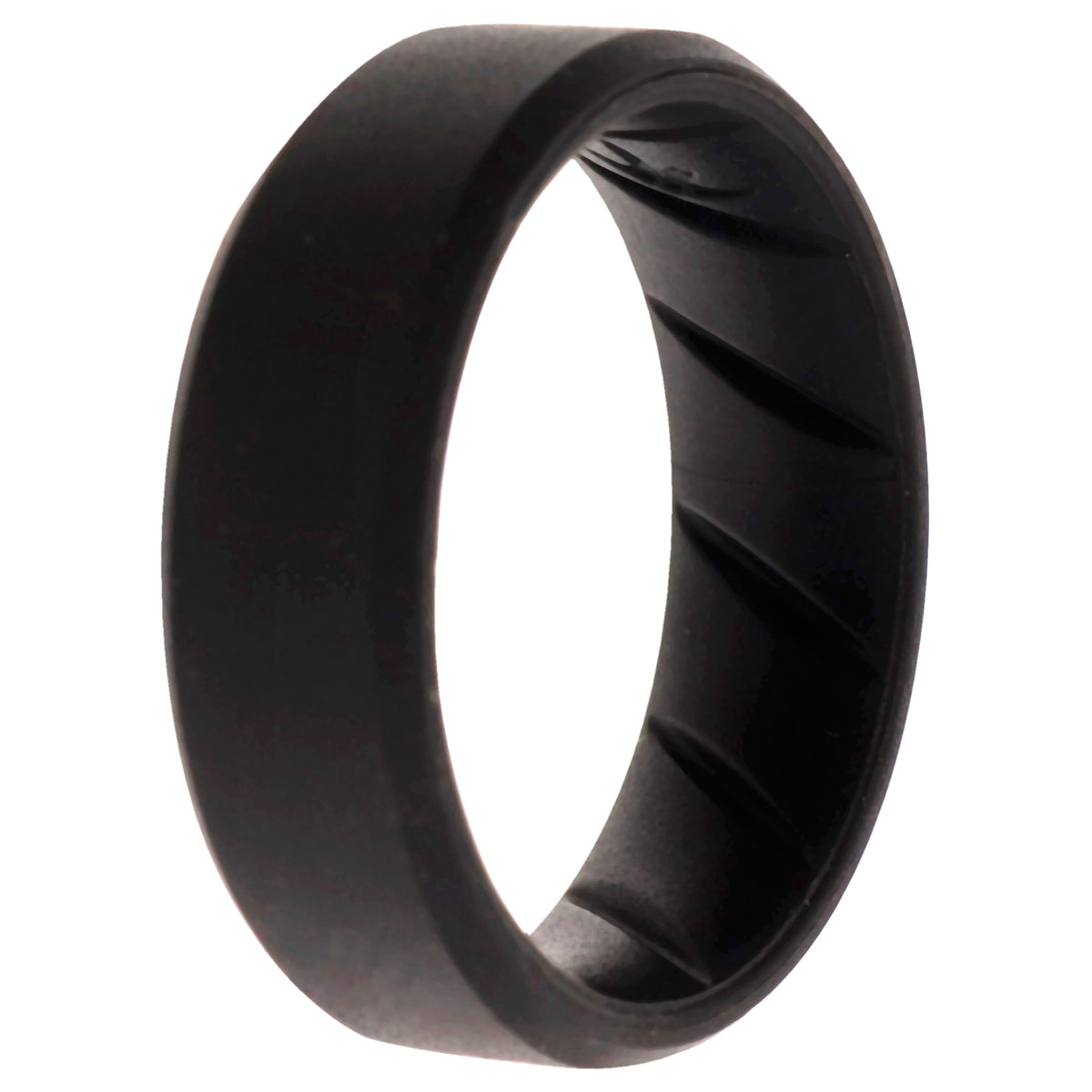 Silicone Wedding BR 8mm Edge Ring  BasicBlack by ROQ for Men  12 mm Ring