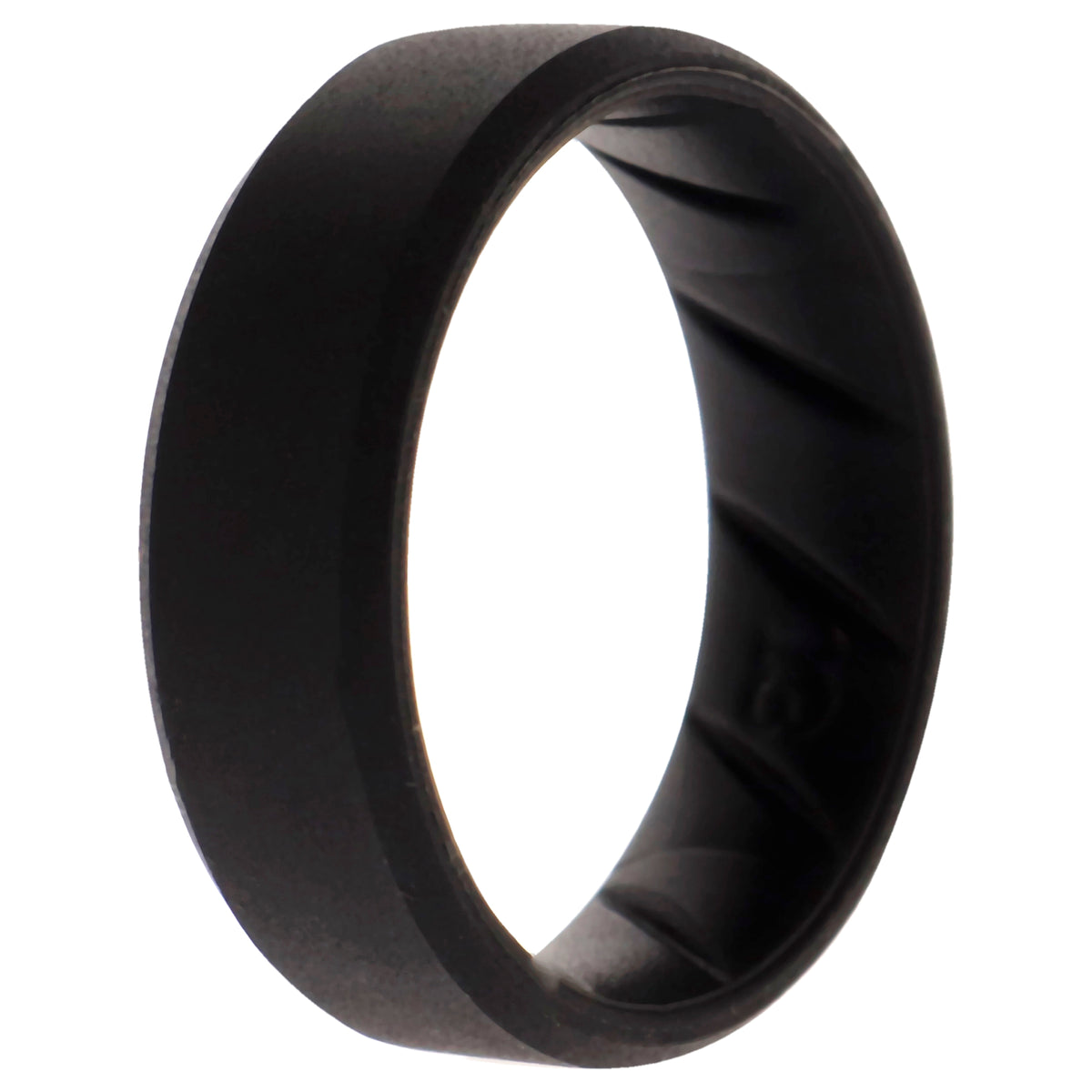 Silicone Wedding BR 8mm Edge Ring  BasicBlack by ROQ for Men  13 mm Ring