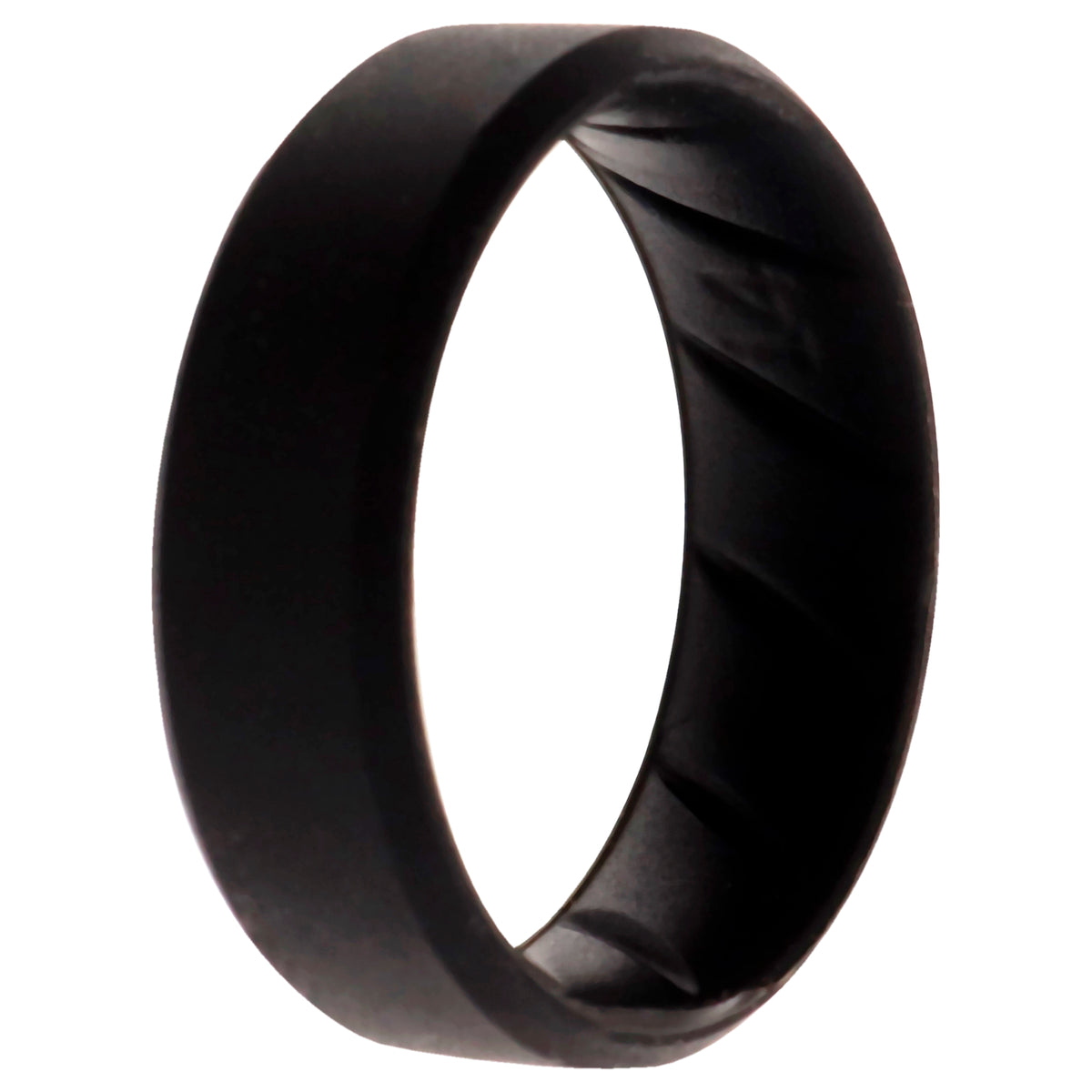 Silicone Wedding BR 8mm Edge Ring  BasicBlack by ROQ for Men  14 mm Ring