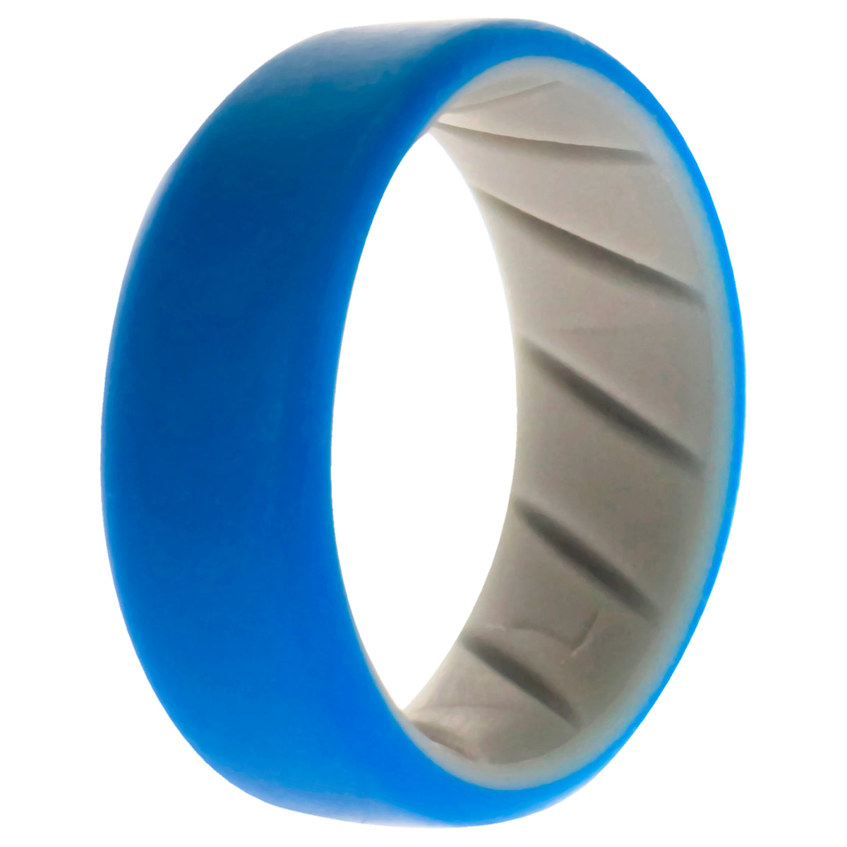 Silicone Wedding BR 8mm Edge Ring  GreyBlue by ROQ for Men  7 mm Ring