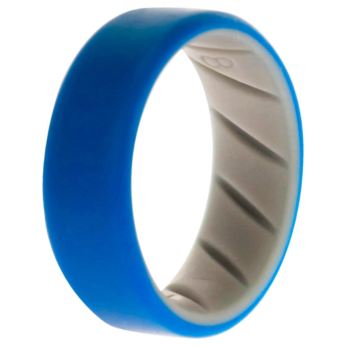 Silicone Wedding BR 8mm Edge Ring  GreyBlue by ROQ for Men  8 mm Ring