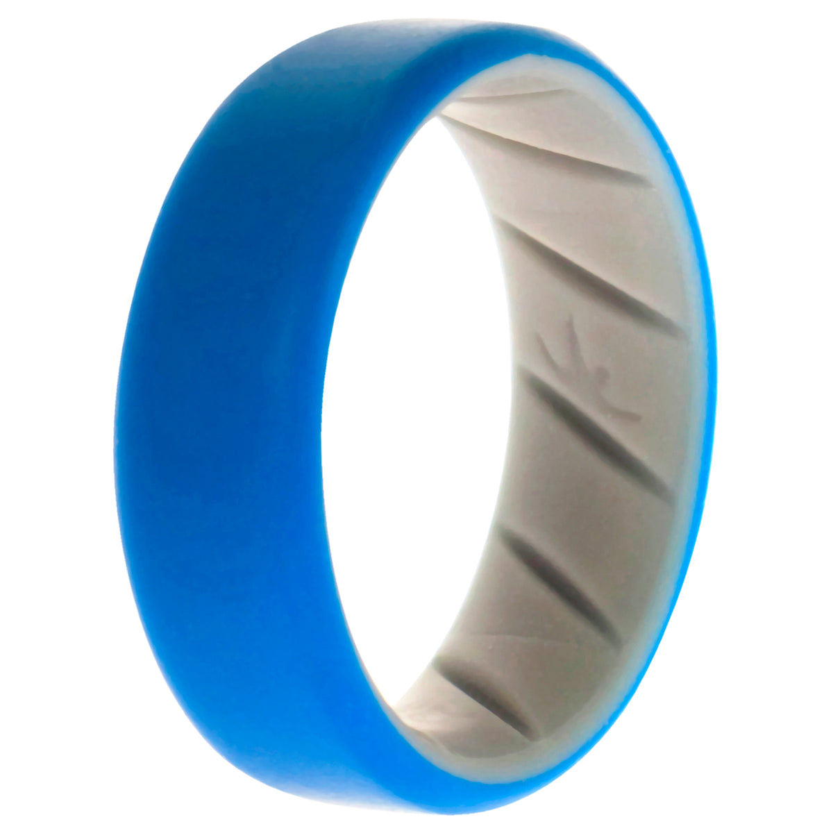 Silicone Wedding BR 8mm Edge Ring  GreyBlue by ROQ for Men  9 mm Ring