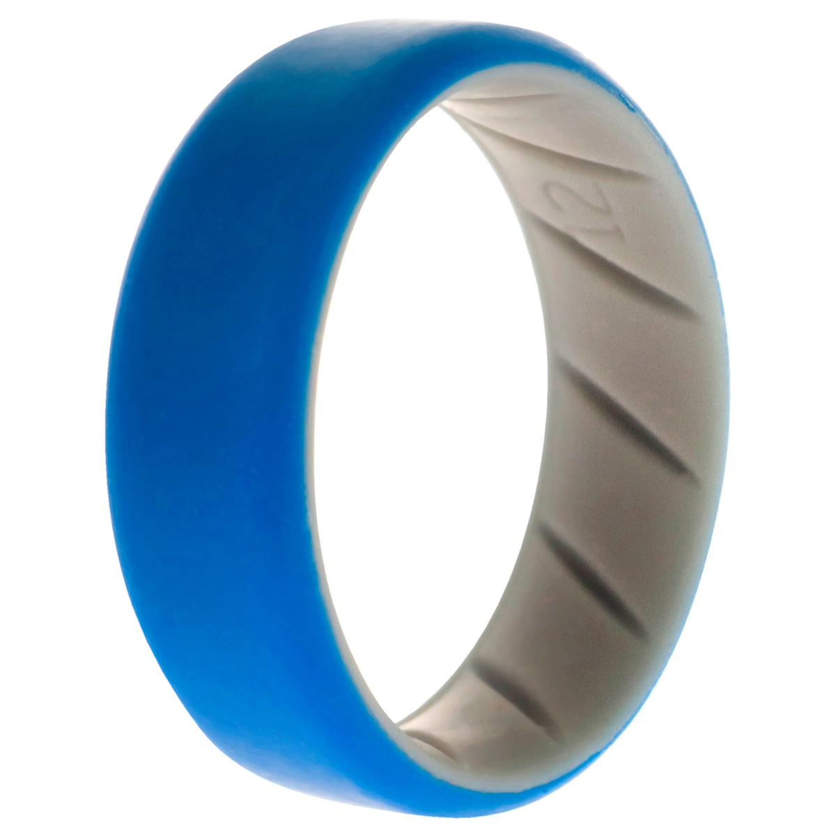 Silicone Wedding BR 8mm Edge Ring  GreyBlue by ROQ for Men  12 mm Ring