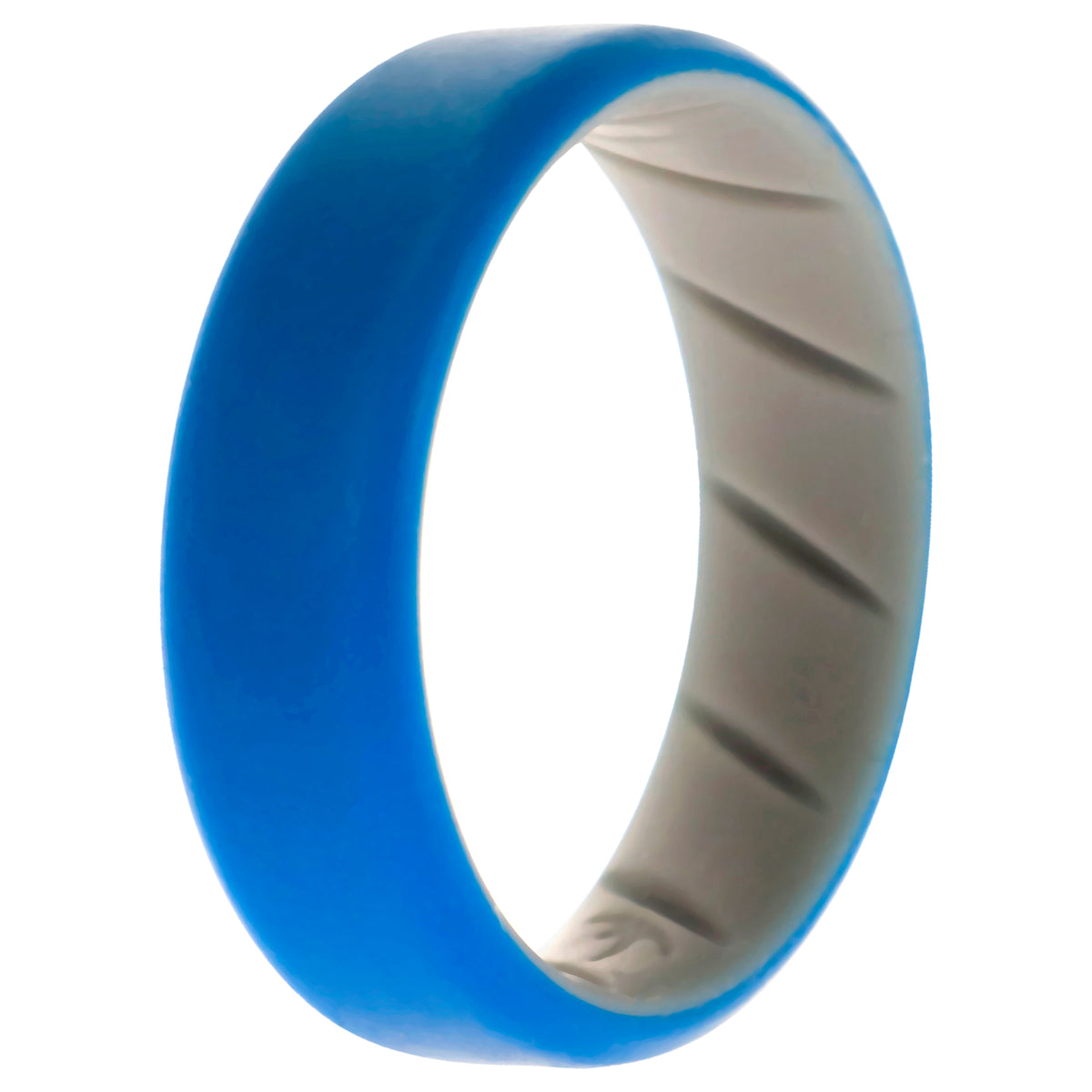 Silicone Wedding BR 8mm Edge Ring  GreyBlue by ROQ for Men  13 mm Ring