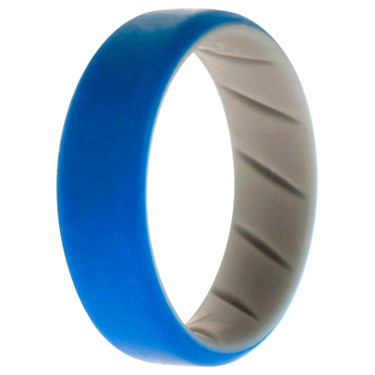 Silicone Wedding BR 8mm Edge Ring  GreyBlue by ROQ for Men  14 mm Ring