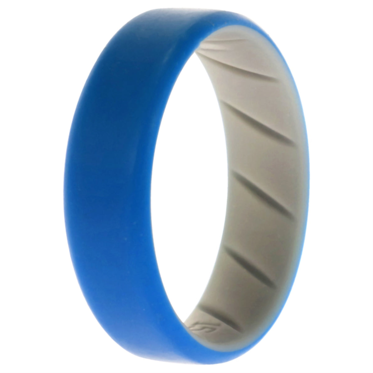 Silicone Wedding BR 8mm Edge Ring  GreyBlue by ROQ for Men  15 mm Ring